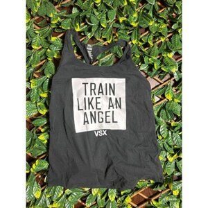 Victoria's Secret VSX Sport Black Tank Top TRAIN LIKE AN ATHLETE Sz L